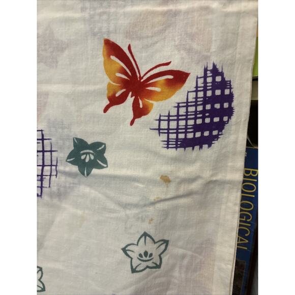 Women Kimono Robe White Butterfly Leaf Cotton Japanese Furisode Purple Red Green - Picture 8 of 8